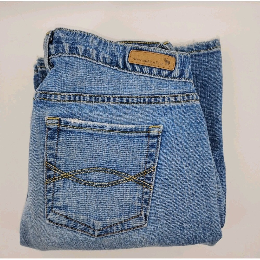 Abercrombie and Fitch Jeans Womens 8 Short Blue A&F Boot Bootcut Stretch Denim‎